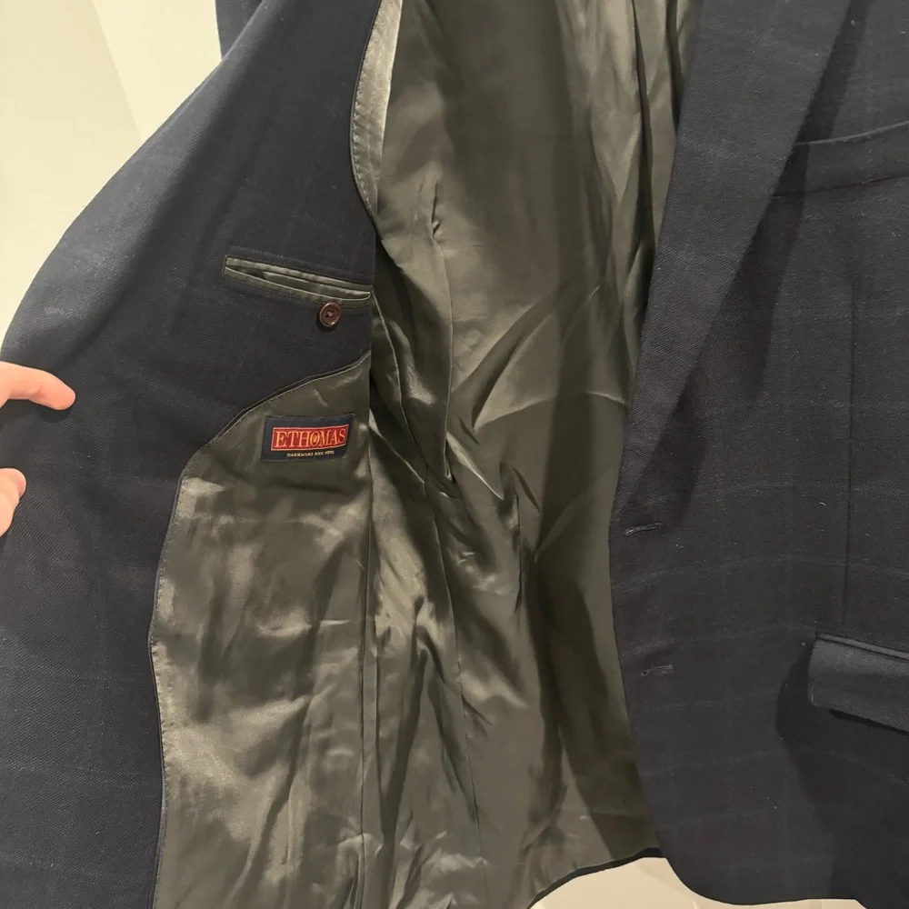 Brooks Brothers E.Thomas Madison Windowpane Sport Coat Blazer Cashmere/wool 42 L